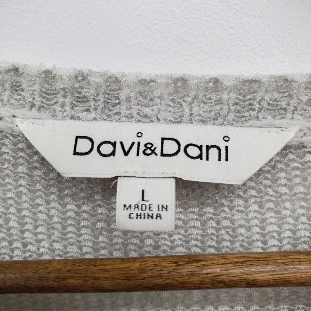 Davi & Dani Color Block Striped Sleeve Pullover Sweater L‎ Multicolor Knit Top